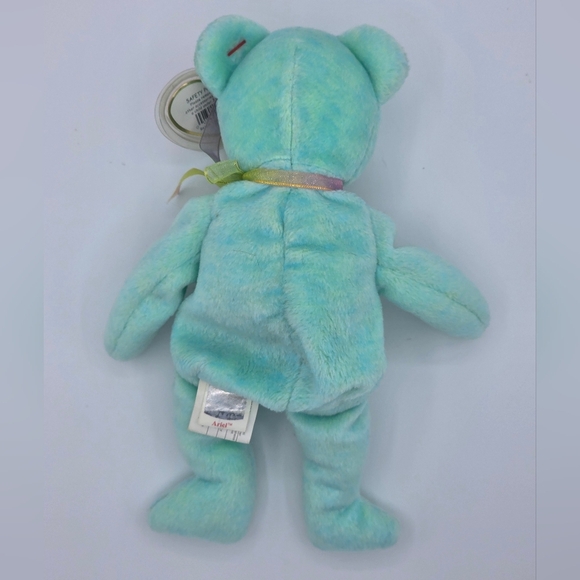 Vintage 2000 TY Beanie Babies Ariel Green AIDS Memory Teddy Bear - Picture 4 of 8